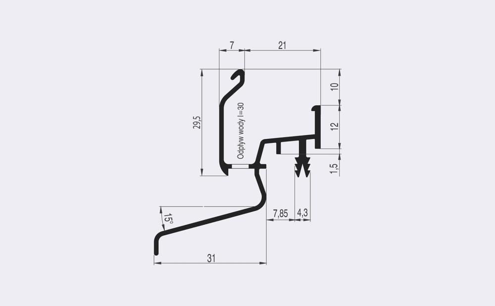 GUTTER DRIP LPO 28/31 W