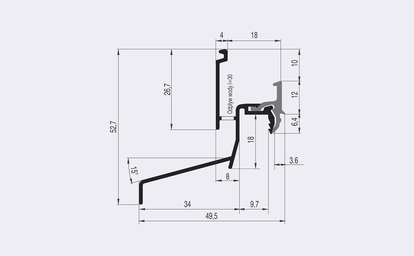 GUTTER DRIP LPTO 22/34 W