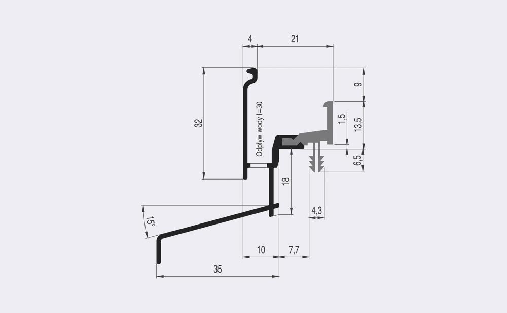 GUTTER DRIP LPTO 25/35 W